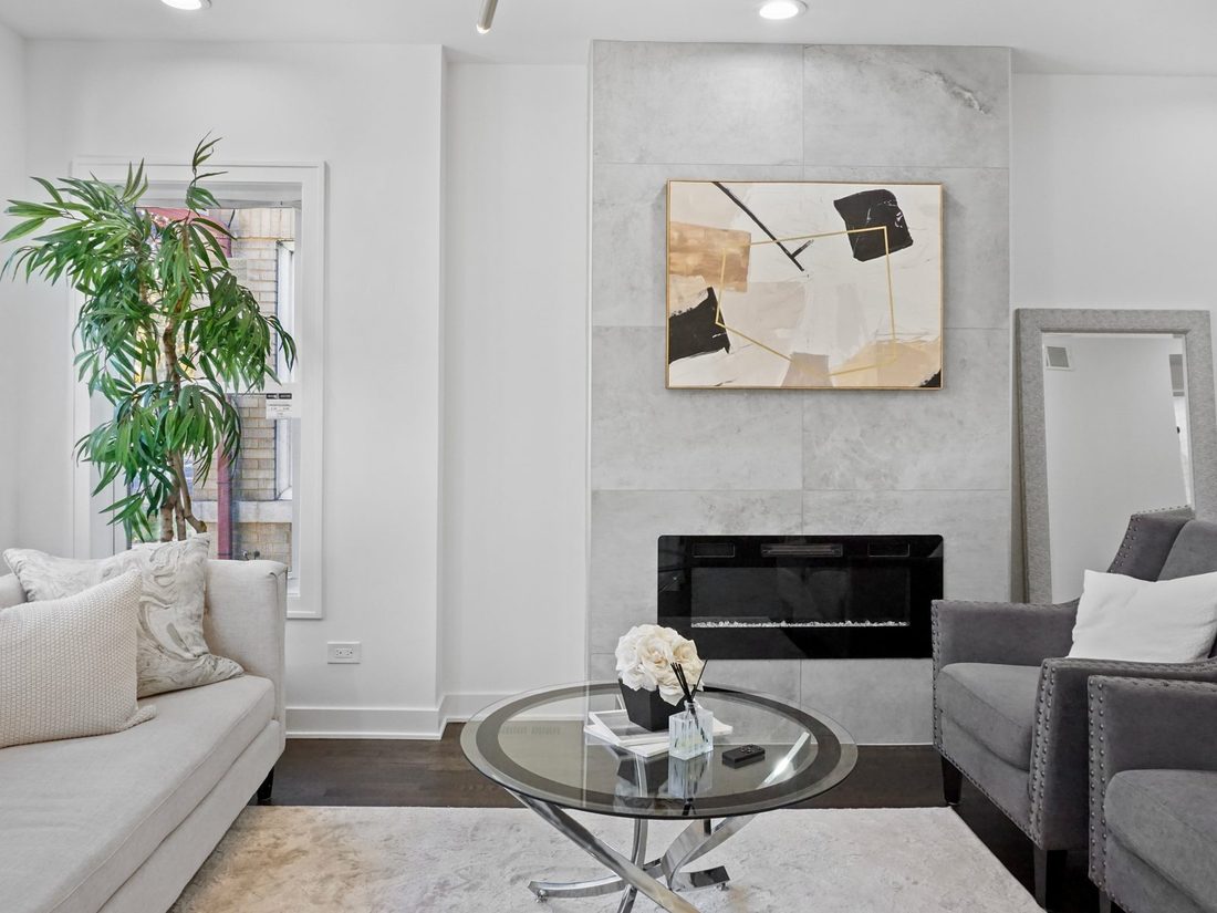 Fireplace and architectural features